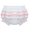 Wholesale Baby Girl Ruffle Panty Diaper Cover - Pink Trim