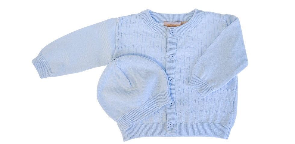 Carriage Boutique Blue Baby Boy Cable Sweater