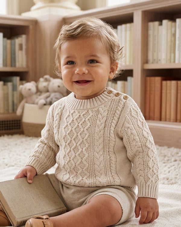 20252-Fisherman Knit Pullover Infant & Toddler Boy Sweater