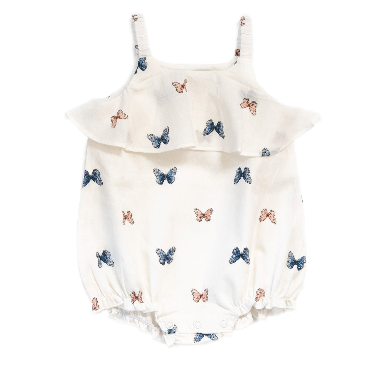Carriage Boutique Butterfly White Baby Girl Bubble Romper