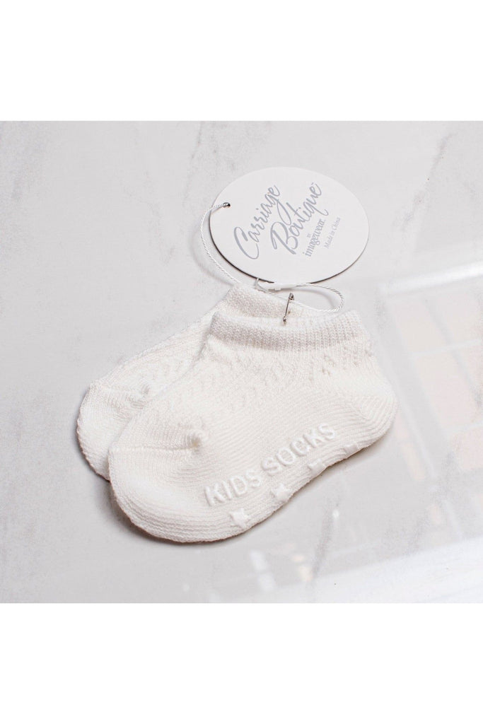 Carriage Boutique Christening White Baby Boy Socks - Imagewear