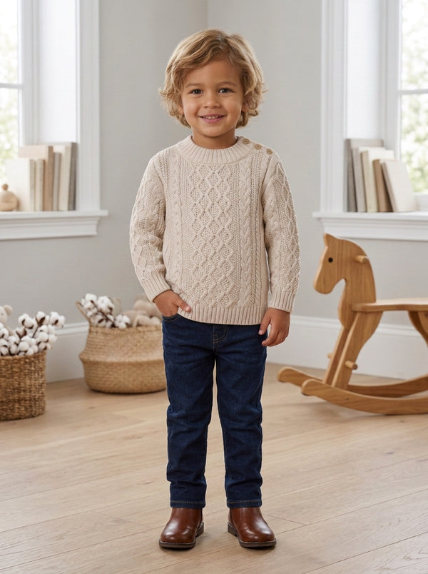 20252-Fisherman Knit Pullover Infant & Toddler Boy Sweater