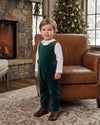 30000-Green Velvet Baby Boy Long Romper and Shirt set