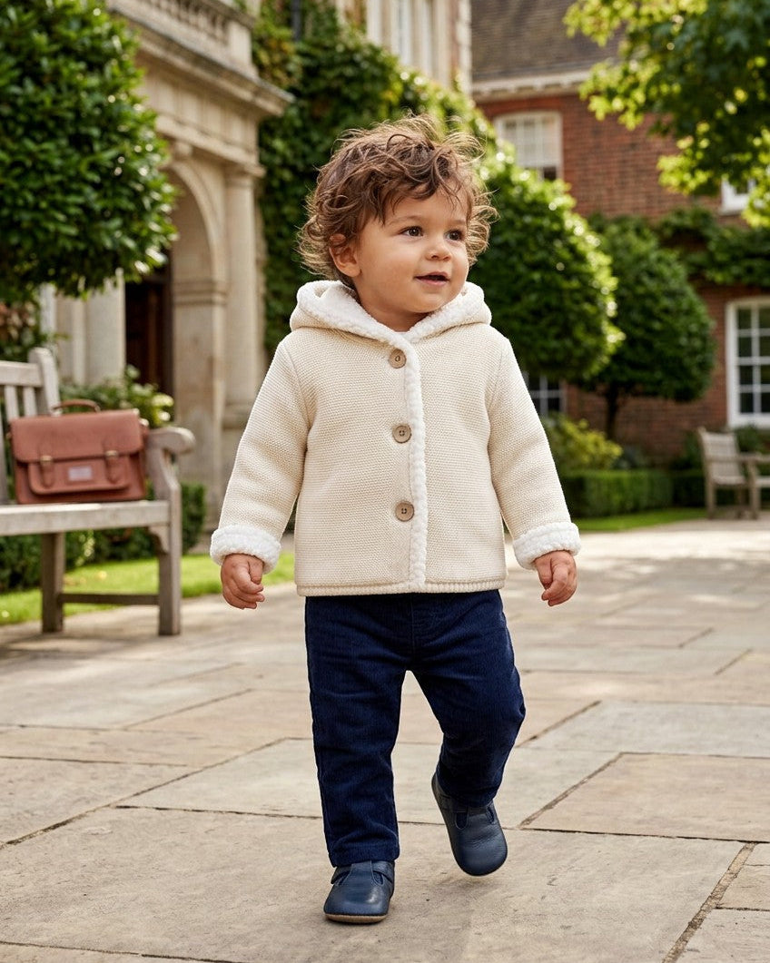 8190-Sherpa-Lined Hooded Jacket Off White