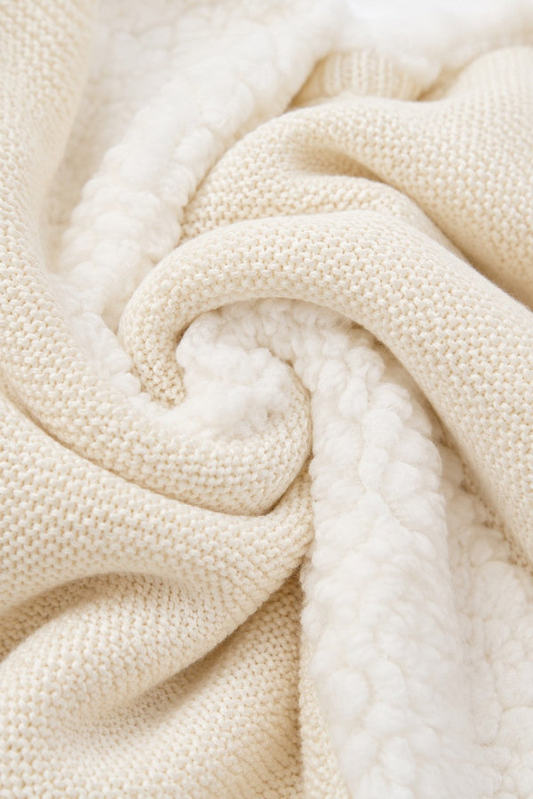 8190-Sherpa-Lined Hooded Jacket Off White