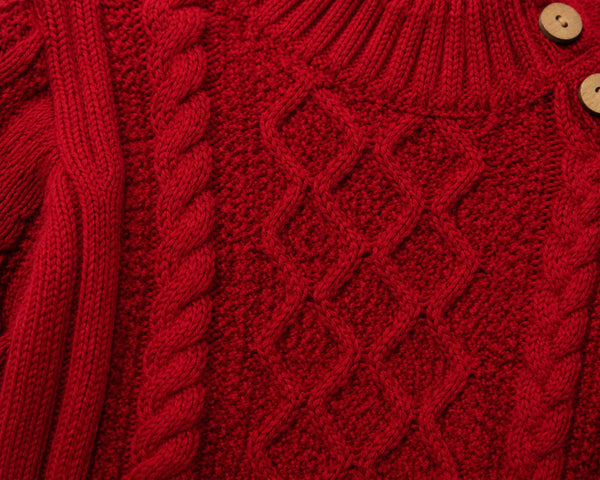20274-Red Infant & Toddler Knit Pullover Sweater Fisherman