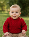 20274-Red Infant & Toddler Knit Pullover Sweater Fisherman