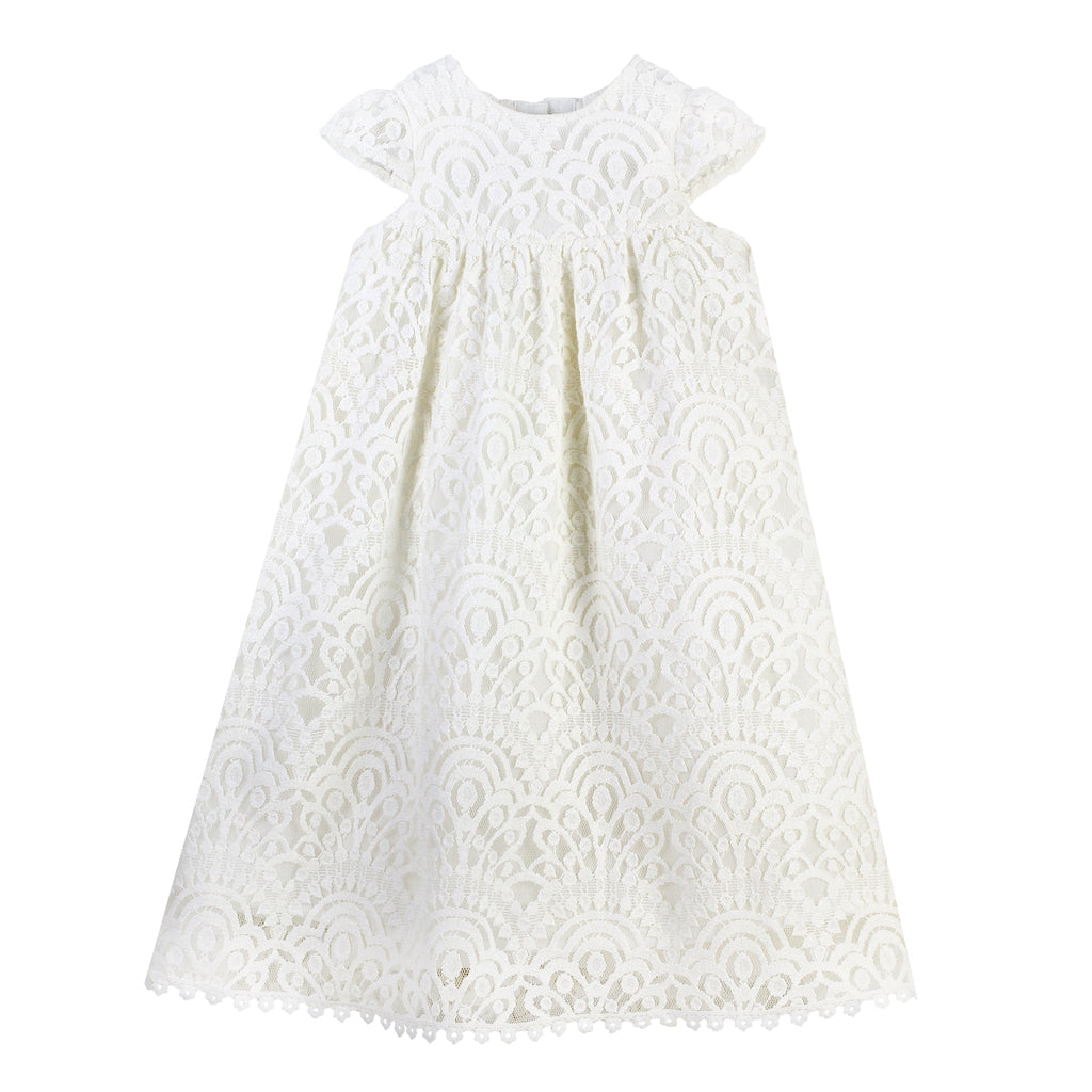 Christening & Baptism Baby Girl Lace Gown with Bonnet 3 - Imagewear