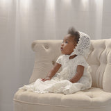 Christening & Baptism Baby Girl Lace Gown with Bonnet 5 - Imagewear