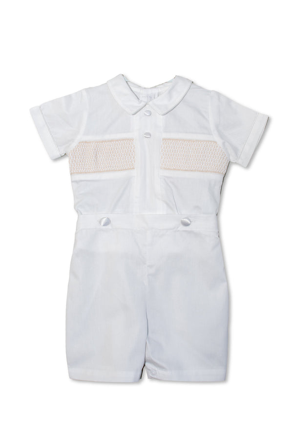 Classic Smocked Christening Bobby Suit