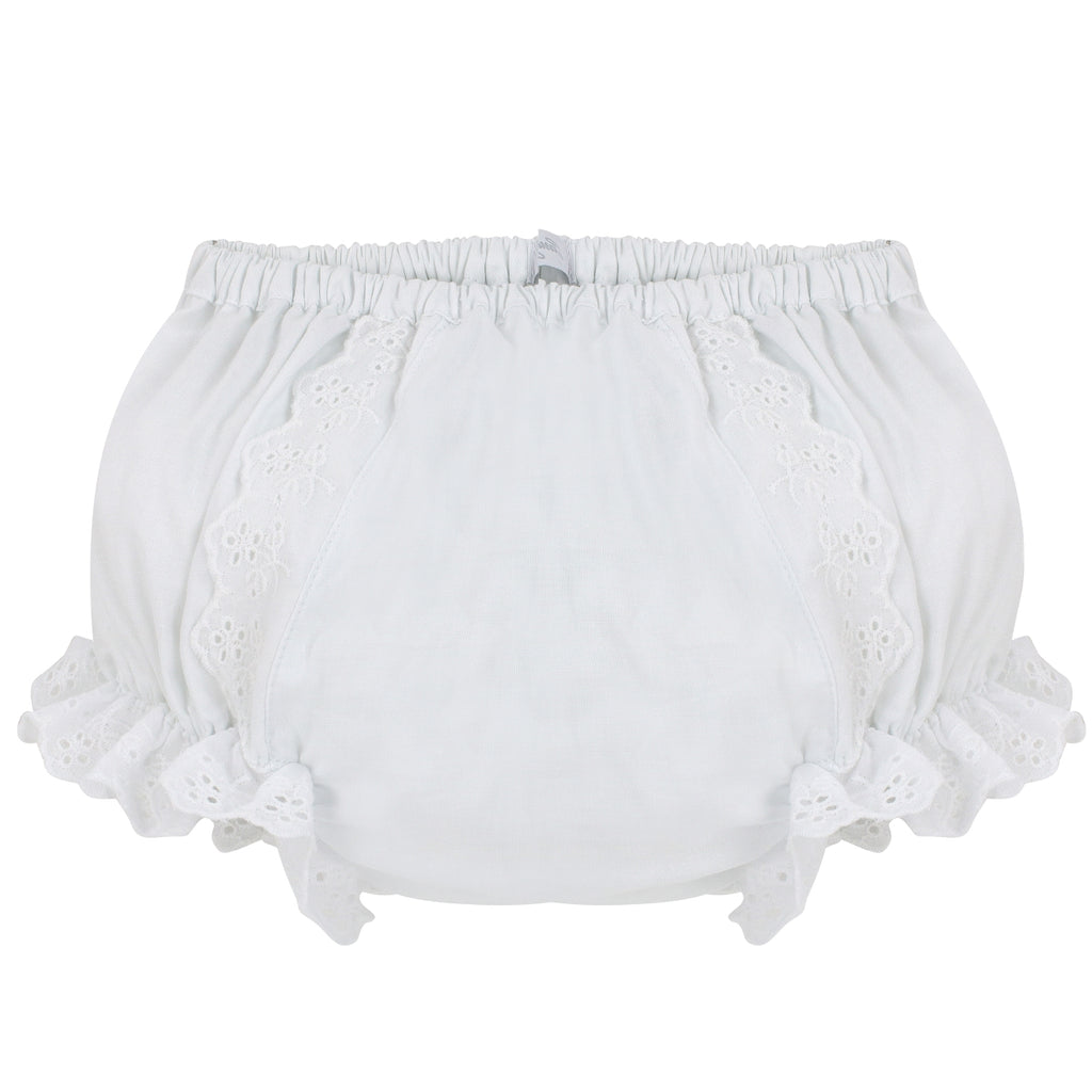 Wholesale Cotton Panty Diaper Cover - Ruffled White Eyelet - Imagewear