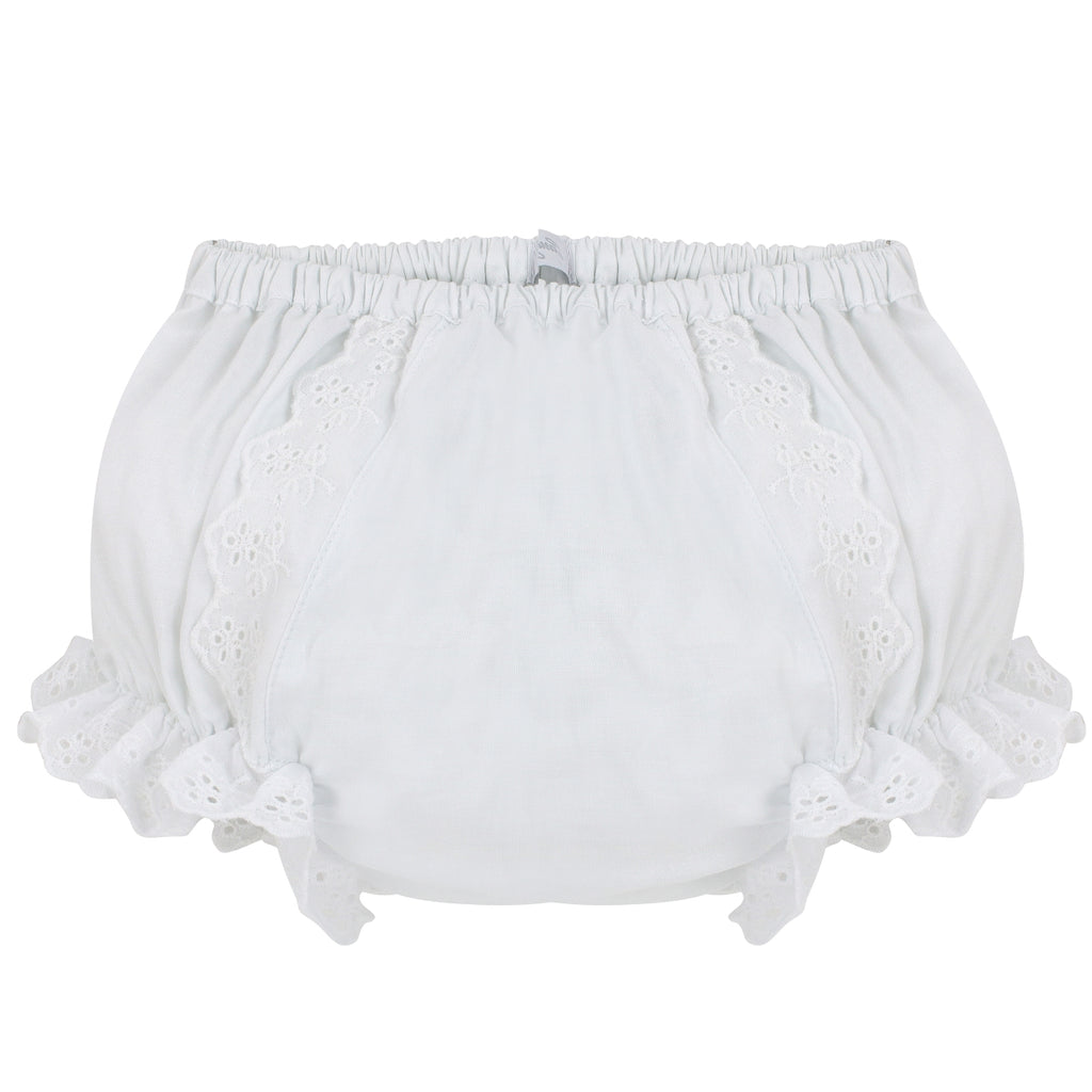 Wholesale Cotton Panty Diaper Cover - Ruffled White Eyelet - Imagewear