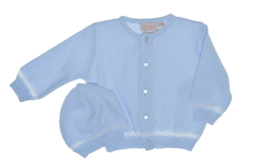 Diamond Baby Boy Blue Sweater with Matching Hat