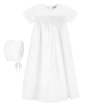 Hand Smocked Cross Bullion Christening Baby Girl Gown with Bonnet 2 - Imagewear