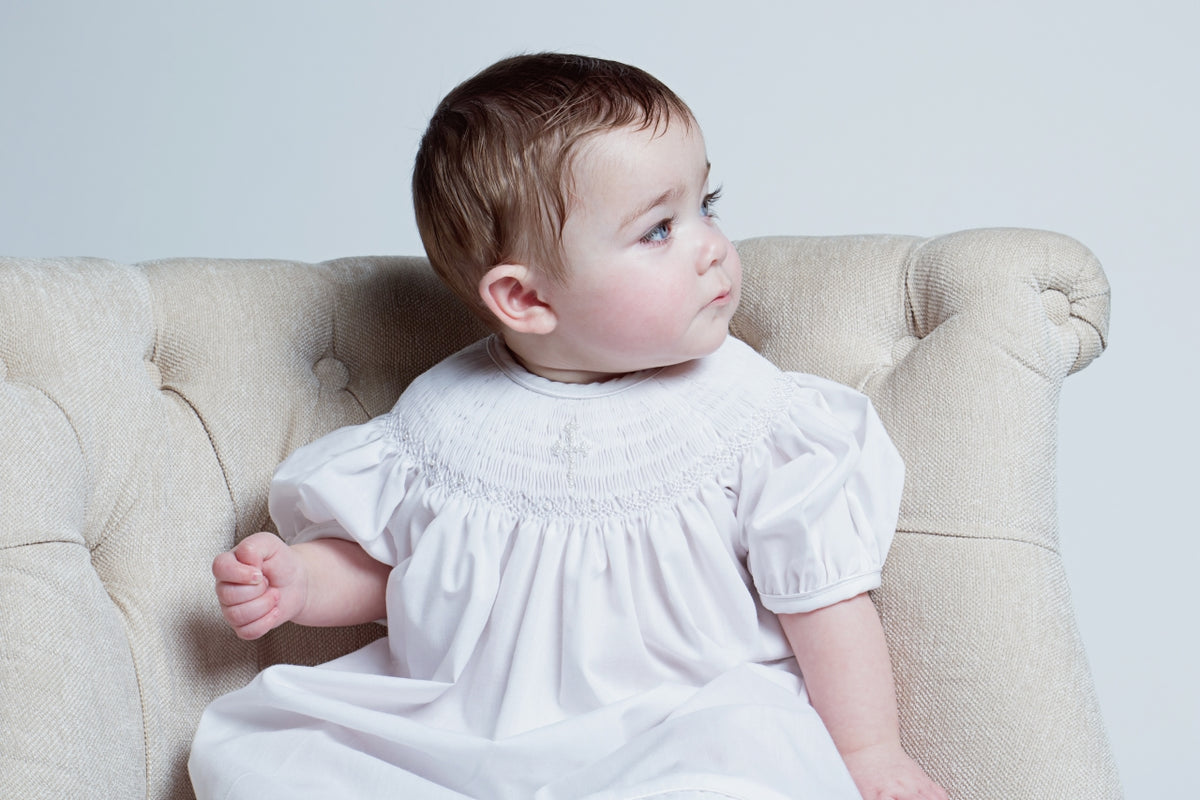 Baby Girl Classic Christening Bishop Dress & Bonnet main image 1