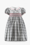 Heathered Smocked Plaid Short Sleeve Toddler Dress