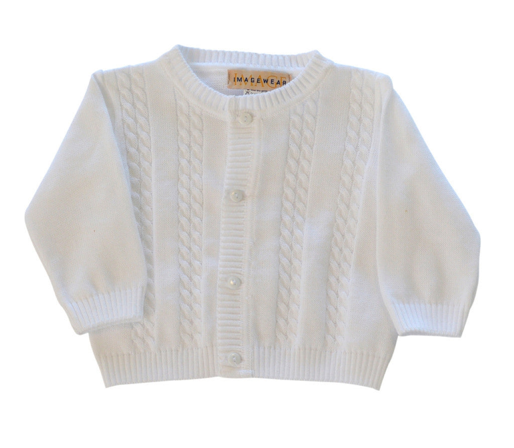  Imagewear White Cable Baby Boy Sweater