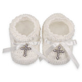 Crochet Baby Shoes w/Cross