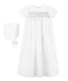 Long Bullion Cross Baby Boy Christening Gown with Bonnet 2 - Imagewear