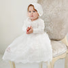  Long Sleeve Lace Embroidery Scalloped Trim Christening Gown 2