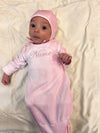 Monogram Baby Sleep Sack with Matching Hat - Pink 2