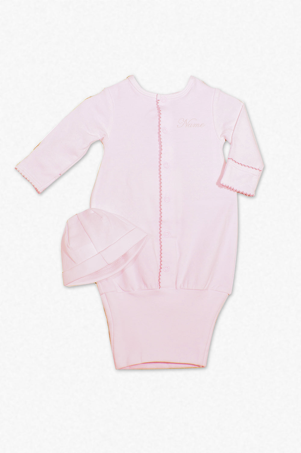Monogram Baby Sleep Sack with Matching Hat - Pink