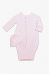 Monogram Baby Sleep Sack with Matching Hat - Pink