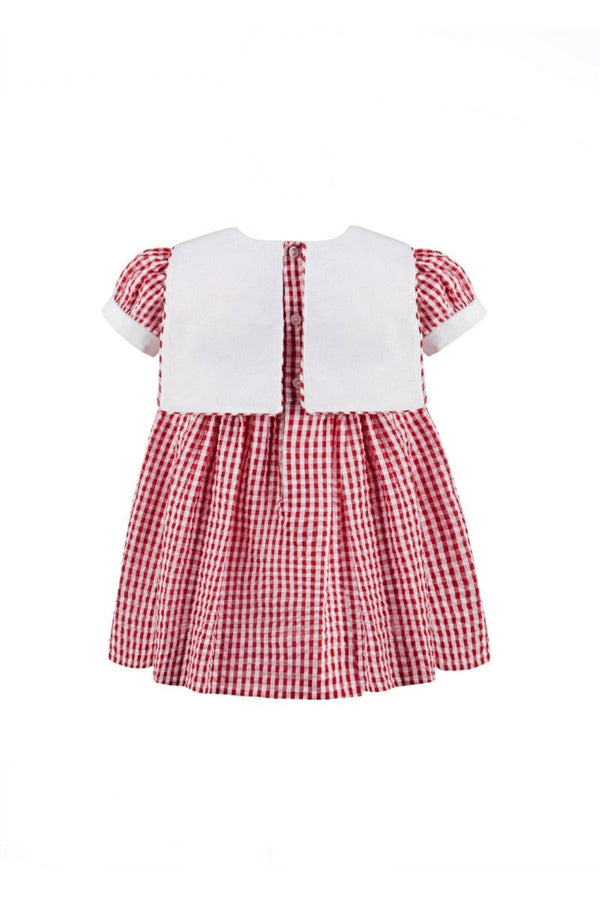 20073-Monogram Red Check Baby Girl Dress
