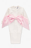 Monogrammable Pink Baby Newborn Bow Bag Swaddle 