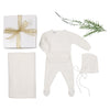 Off White Baby Boy Special Occasion 2 Piece Knit Leaf Outfit 6