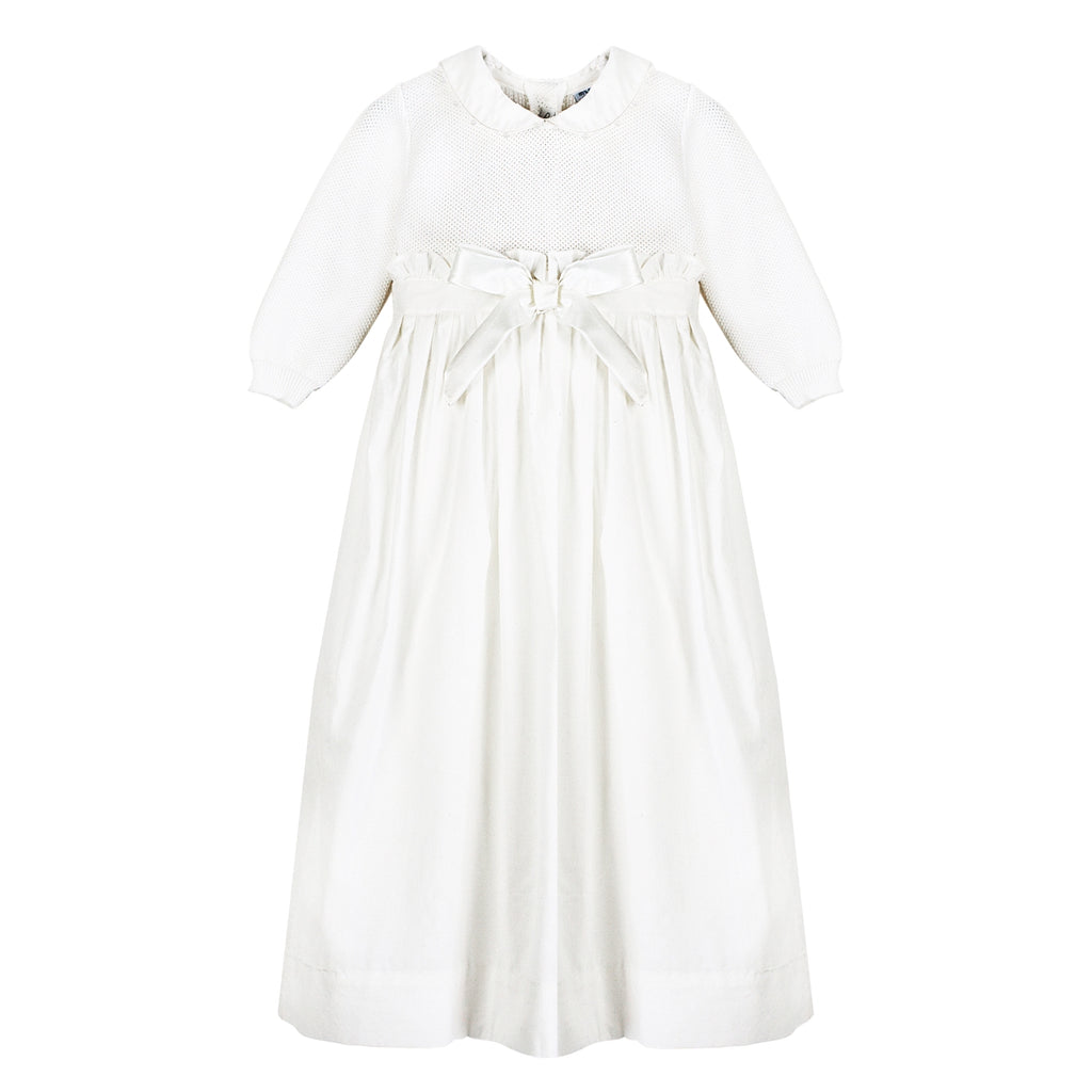 Pebble Stitch Baby Girl Christening Gown with Bonnet 2 - Imagewear