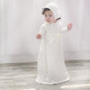 Pebble Stitch Baby Girl Christening Gown with Bonnet 4 - Imagewear