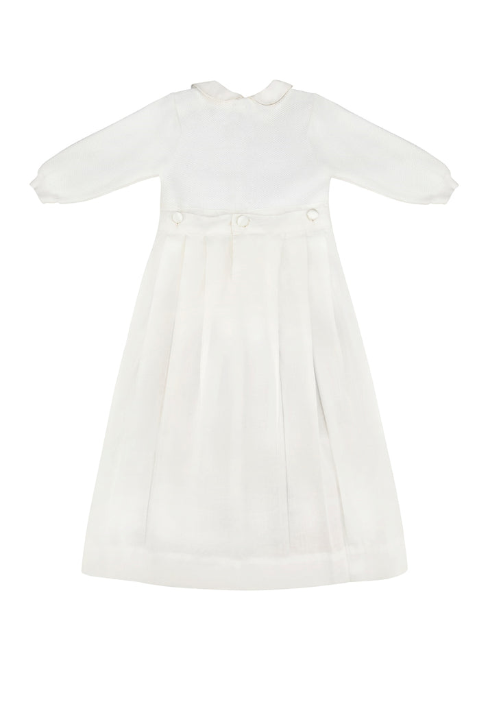 Pebble Stitch Baby Girl Christening Gown with Removable Skirt
