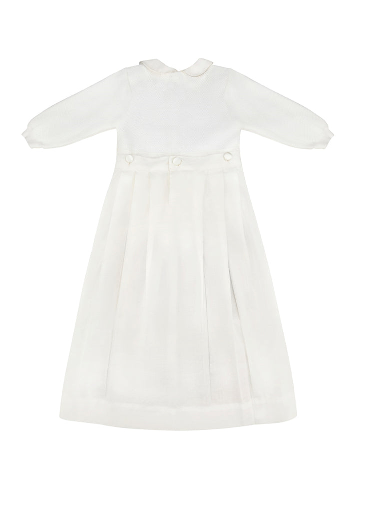 Pebble Stitch Baby Girl Christening Gown with Removable Skirt