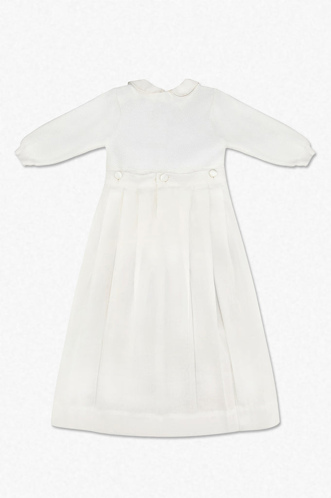 Pebble Stitch Baby Girl Christening Gown with Removable Skirt