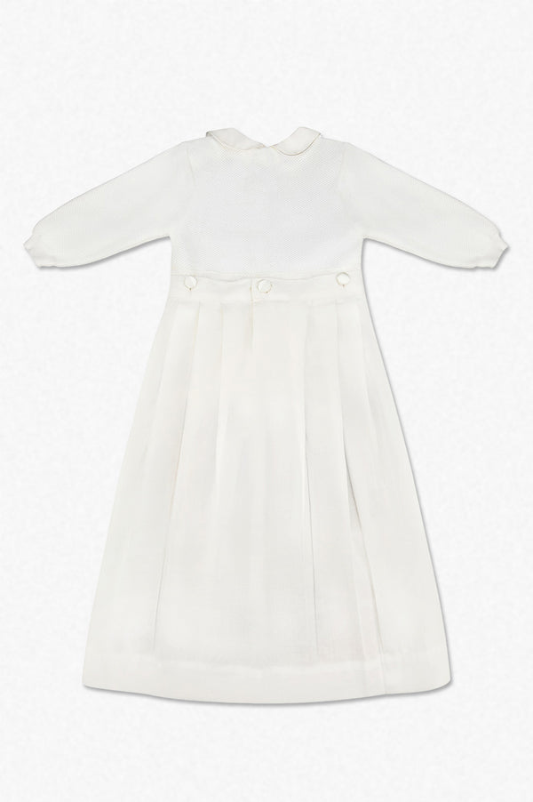 Pebble Stitch Baby Girl Christening Gown with Removable Skirt