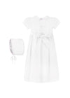  Pink Embroidered Cross Baby Girl Christening Gown with Bonnet 3 - Imagewear