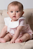 Pink Round Bib Monogrammable Baby Girl Dress