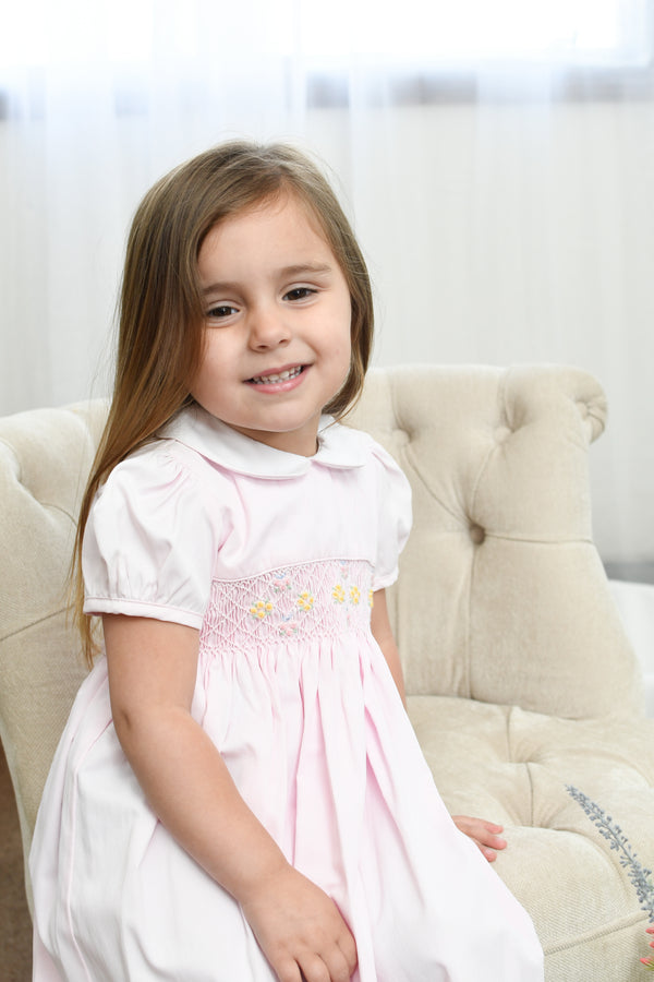 74027T-Pink Picque Classic Toddler Girl Dress