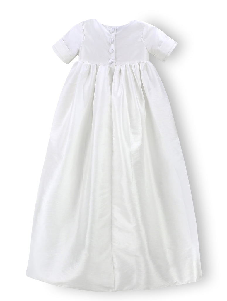 Wholesale Satin Long Christening and Baptism Baby Boy Gown with Hat