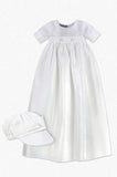Satin Long Christening and Baptism Baby Boy Gown with Hat - Imagewear