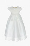 Scallop Baby Girl Christening Gown with Bonnet- White - Imagewear