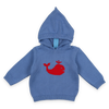 Smocked Whale Blue Hooded Zip Back Baby & Toddler Sweater