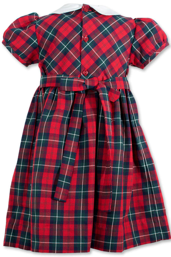 red plaid infant dress Red Christmas holiday dress for infants, babies, Red plaid Christmas outfit for kids, cute fluffy baby dress, size 9 12 months, 1 2 years
