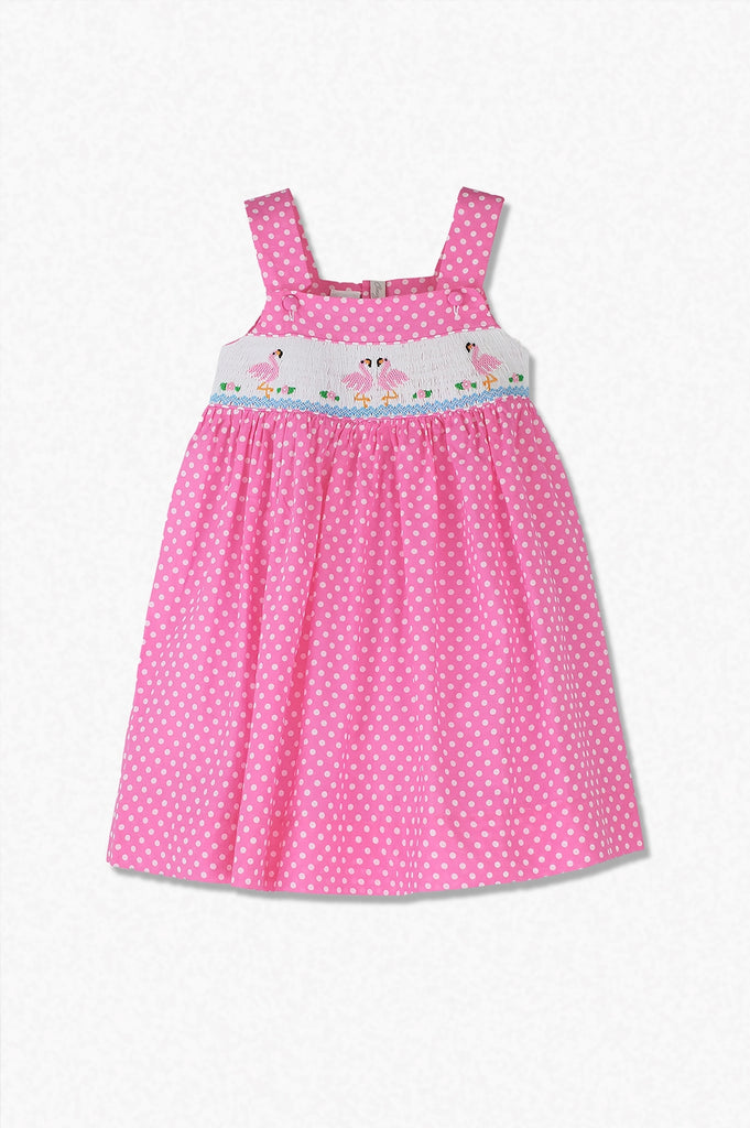 Smocked Flamingos Toddler Girl Dress - Imagewear
