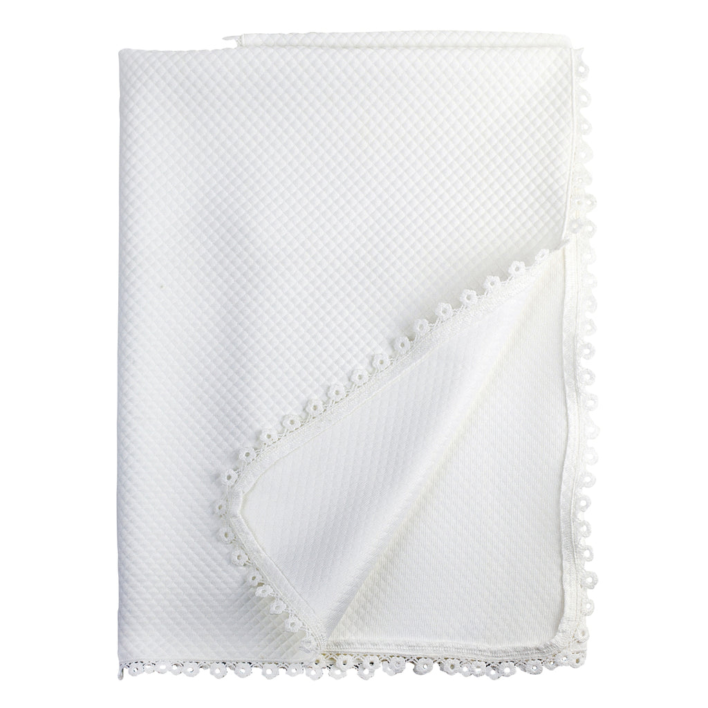 Special Occasion Off-White Quilted Baby Blanket
