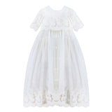 Star Lace Baby Girl Christening Gown with Bonnet 3 - Imagewear