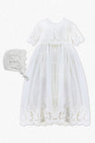 Star Lace Baby Girl Christening Gown with Bonnet - Imagewear