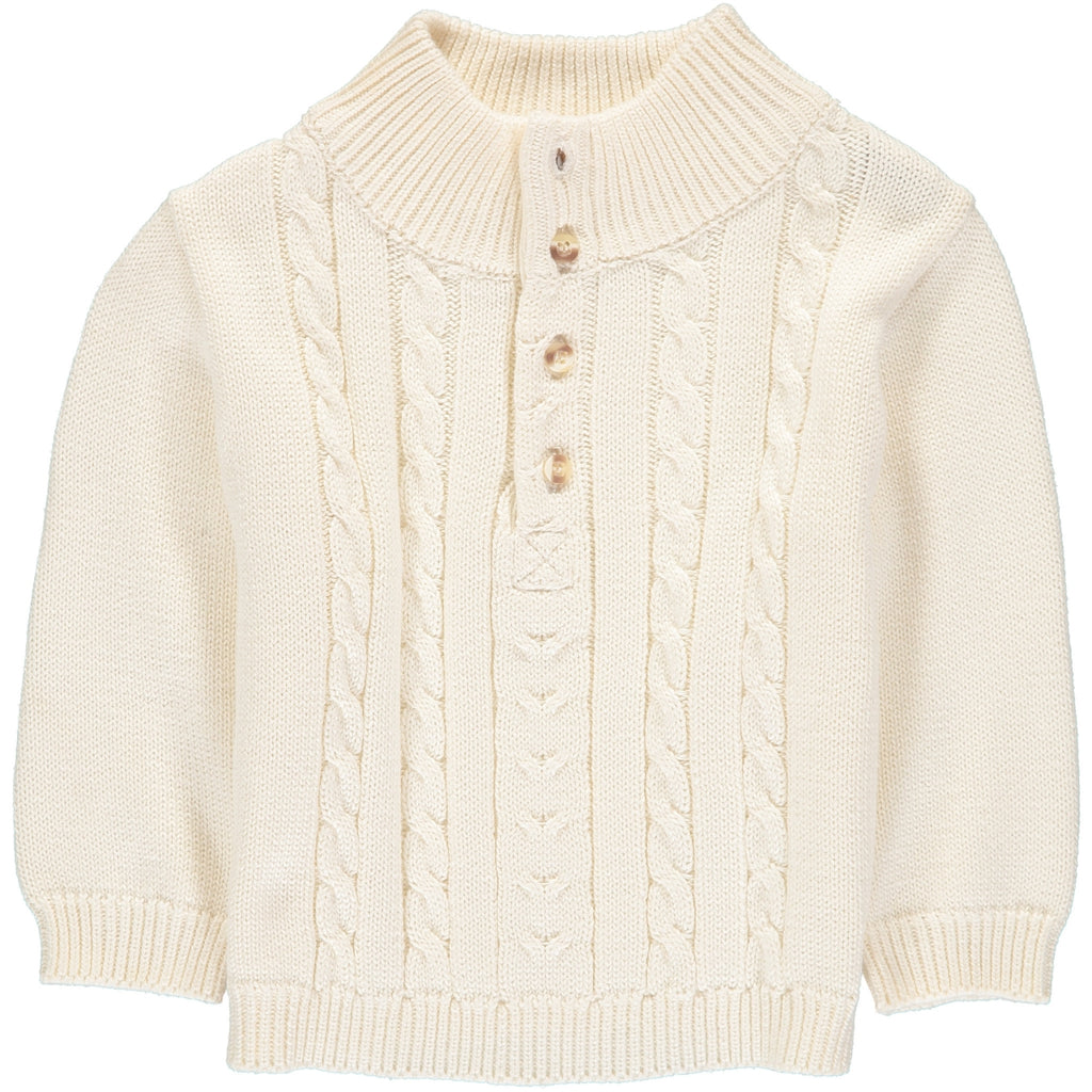 Wholesale Turtleneck Off White Baby and Toddler Boy Pullover Sweater