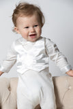 Wholesale Baby Boy Christening & Baptism Footsie with Silk Vest 6